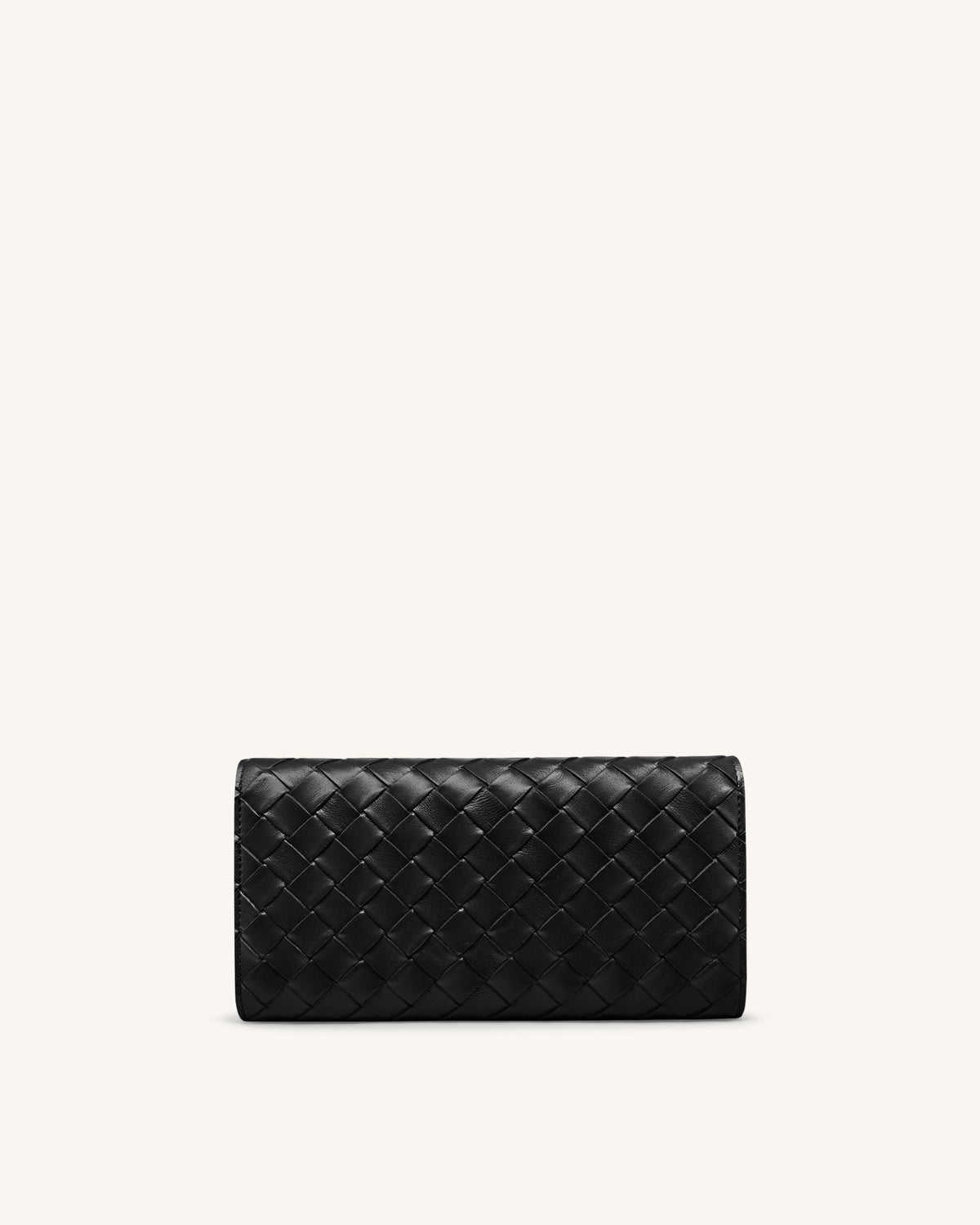 Woven Texture Flap Wallet - Black | JW PEI