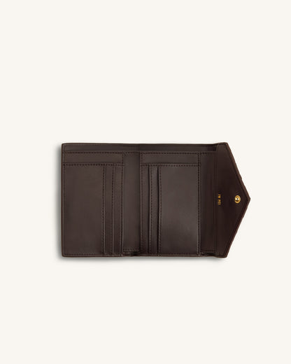 Celeste Woven Textured Envelope Wallet - Chocolate | JW PEI