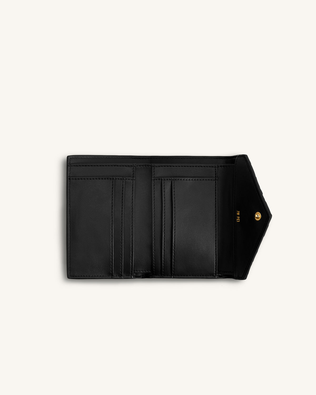 Celeste Woven Textured Envelope Wallet - Black | JW PEI