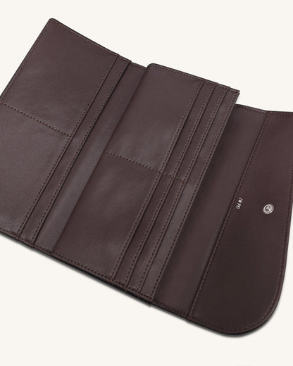 Seren Flap Long Wallet - Chestnut Black | JW PEI