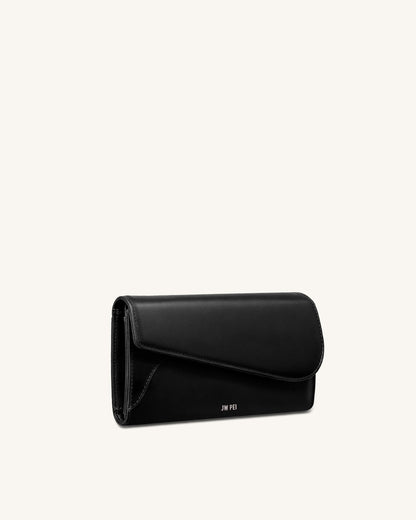 Seren Flap Long Wallet - Black | JW PEI