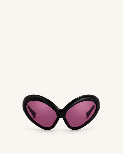 Quorra Cateye Sunglasses - Black | JW PEI