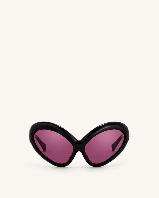 Quorra Cateye Sunglasses - Black | JW PEI