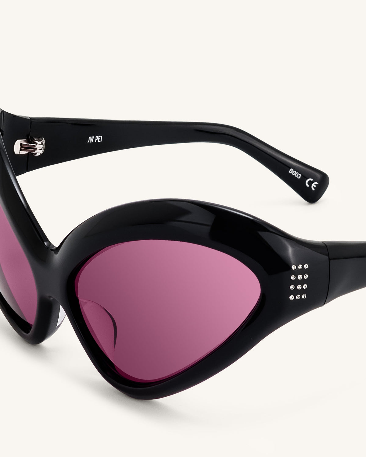 Quorra Cateye Sunglasses - Black | JW PEI