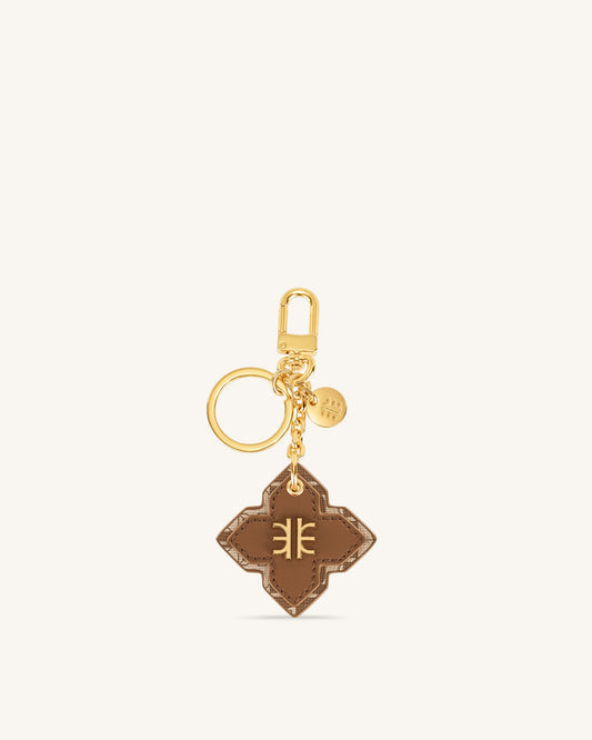 Rhombus Bag Charm And Key Holder - Brown | JW PEI