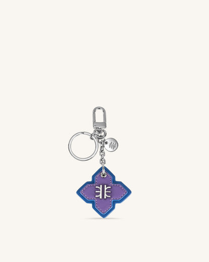 Rhombus Bag Charm And Key Holder - Purple & Classic Blue | JW PEI