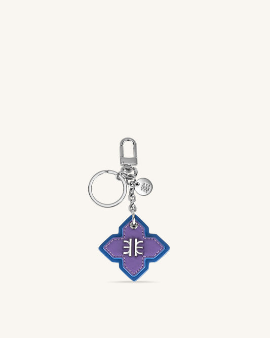 Rhombus Bag Charm And Key Holder - Purple & Classic Blue | JW PEI