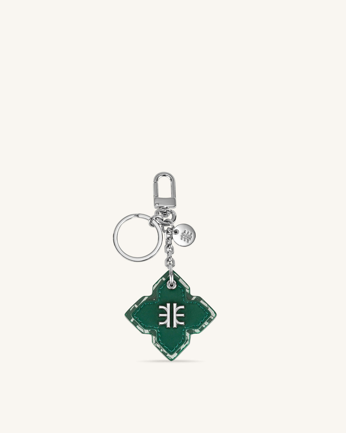 Rhombus Bag Charm And Key Holder - Dark Green | JW PEI