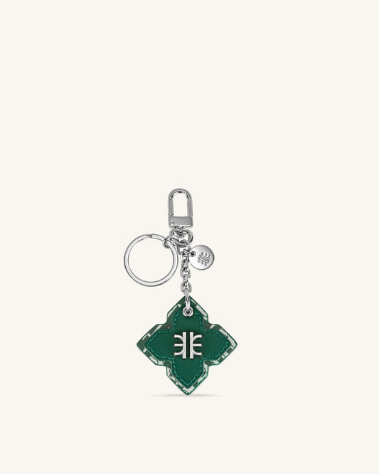 Rhombus Bag Charm And Key Holder - Dark Green | JW PEI
