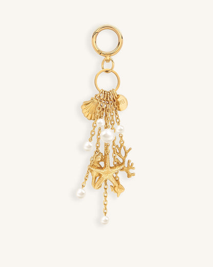 Ocean Creature Faux Pearl Bag Charm - Gold | JW PEI