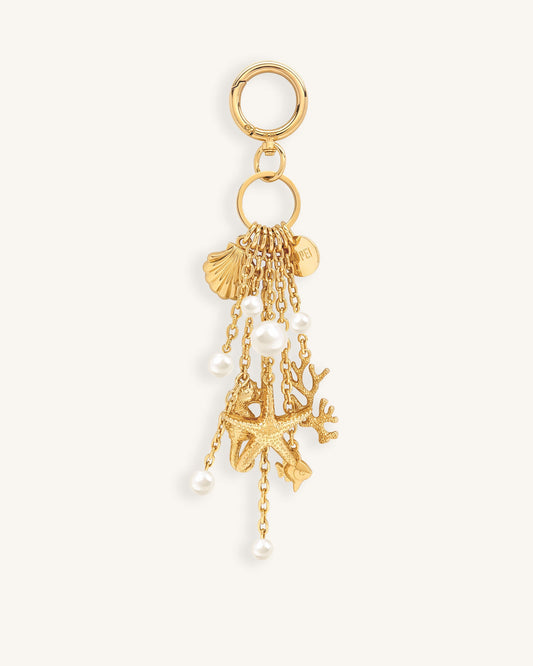 Ocean Creature Faux Pearl Bag Charm - Gold | JW PEI