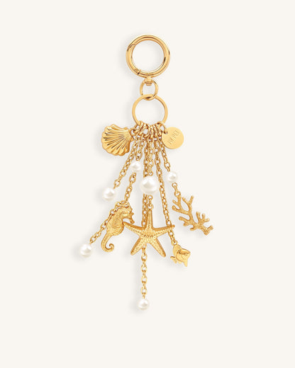 Ocean Creature Faux Pearl Bag Charm - Gold | JW PEI