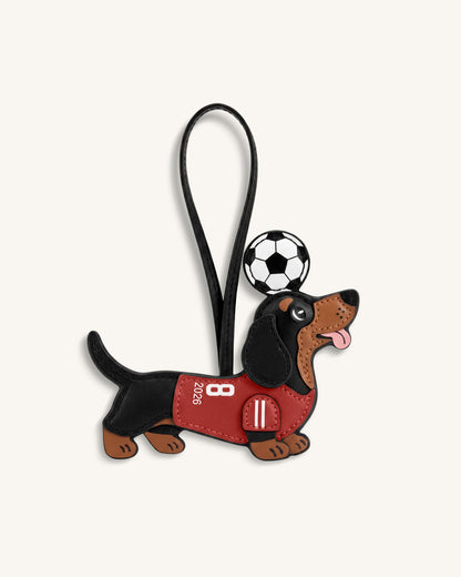 World Cup Dachshund Soccer Jersey Bag Charm - Red | JW PEI