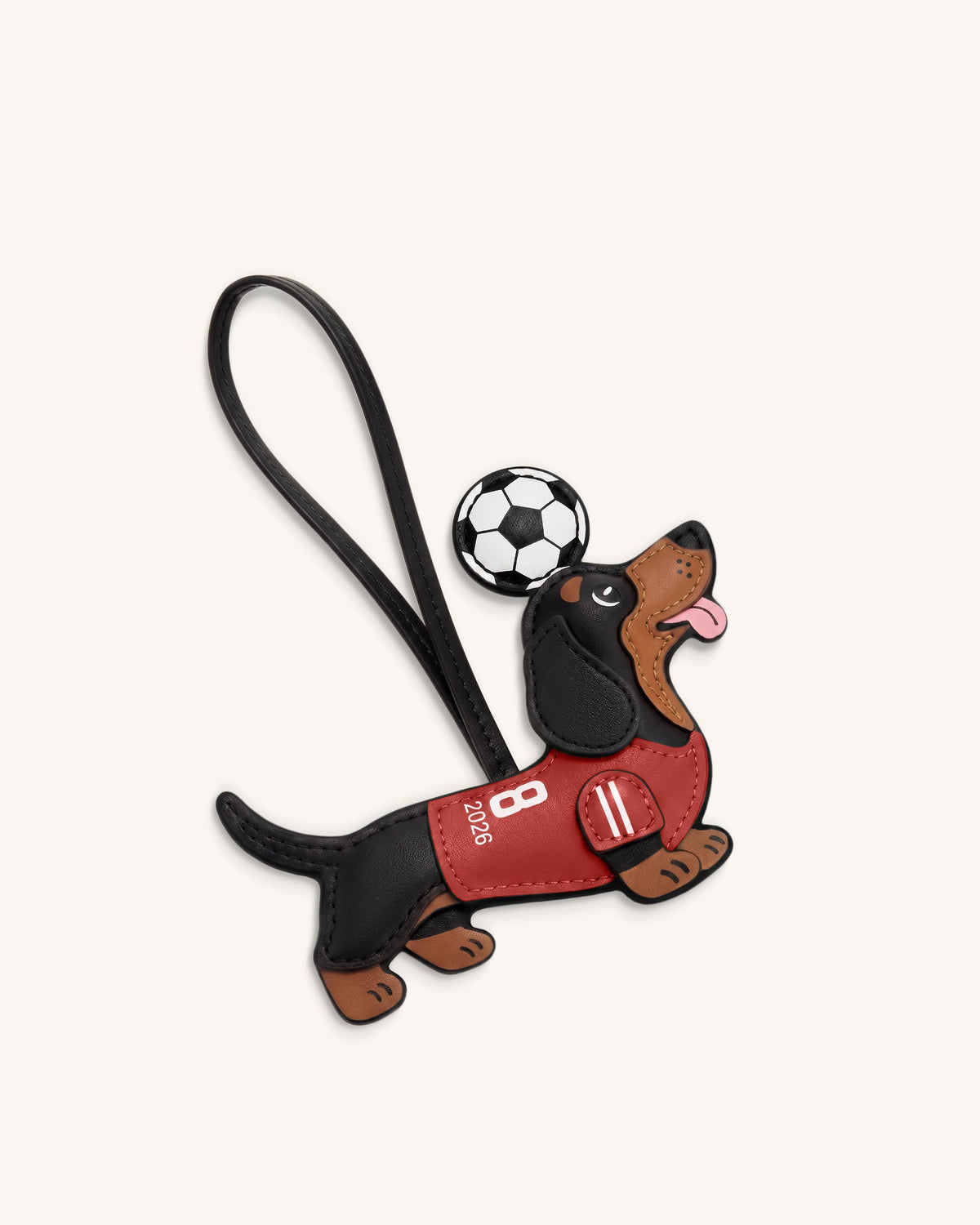 World Cup Dachshund Soccer Jersey Bag Charm - Red | JW PEI