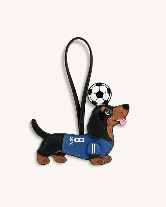 World Cup Dachshund Soccer Jersey Bag Charm - Blue | JW PEI