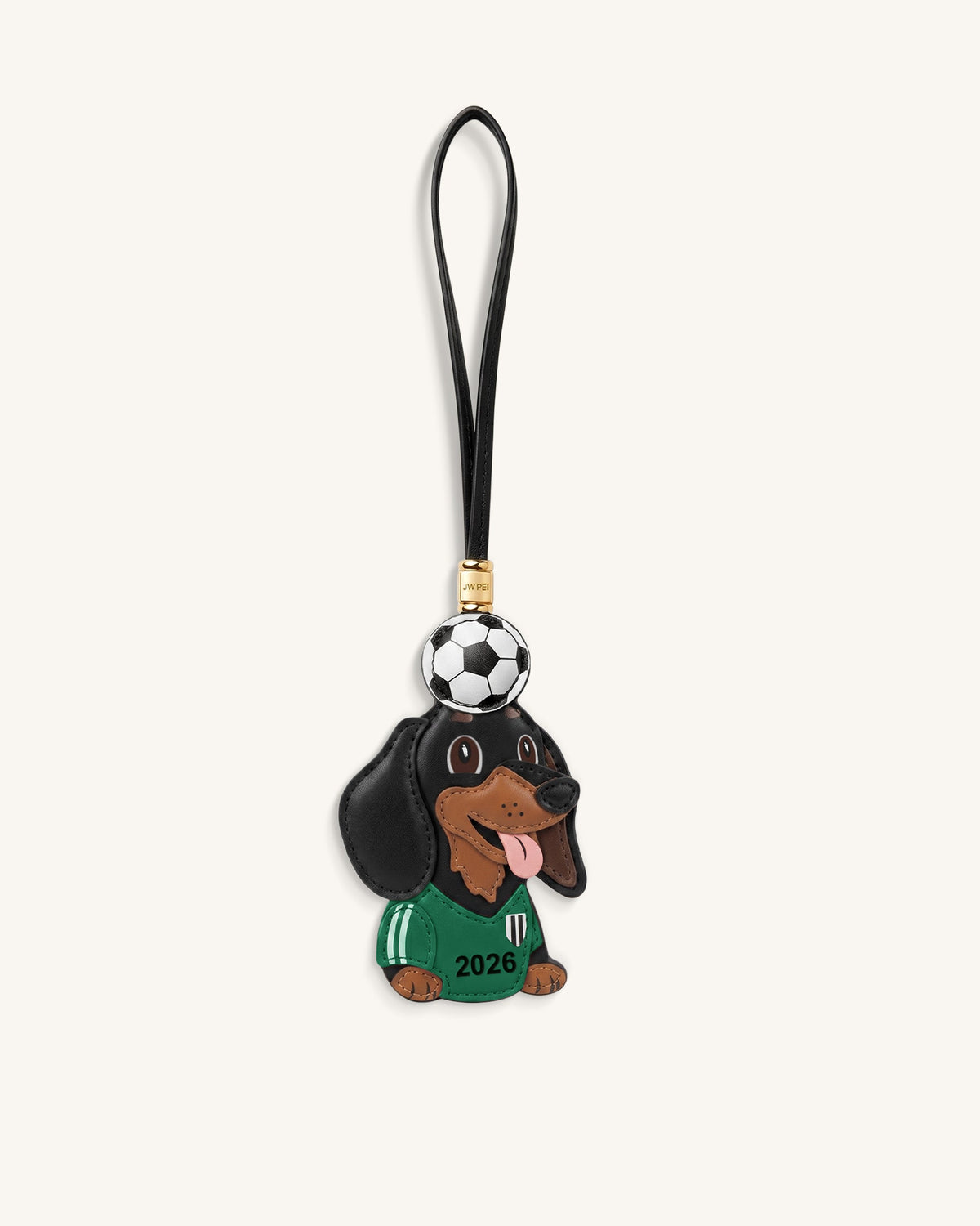 World Cup Dachshund Soccer Ball Bag Charm - Green | JW PEI