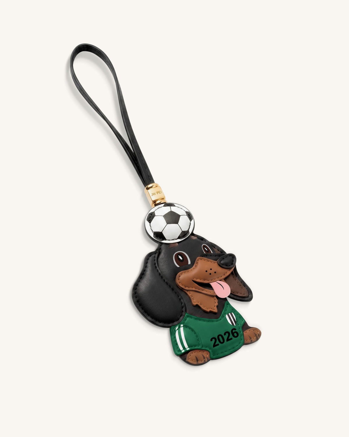 World Cup Dachshund Soccer Ball Bag Charm - Green | JW PEI
