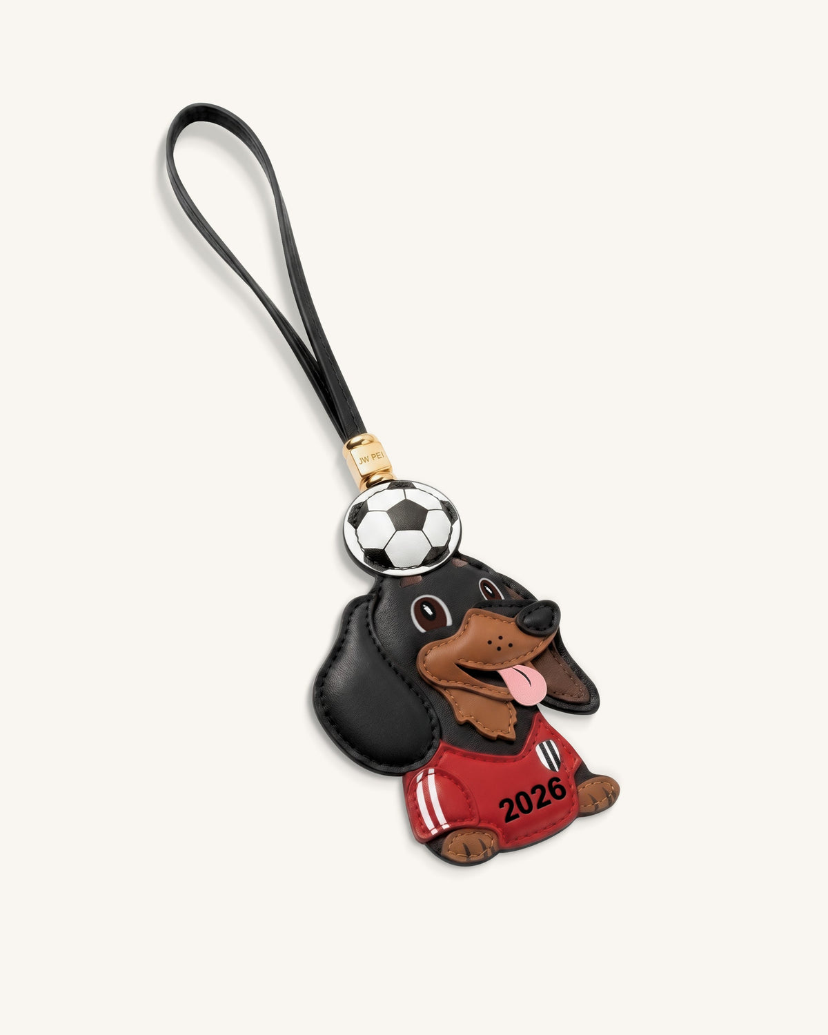World Cup Dachshund Soccer Ball Bag Charm - Red | JW PEI