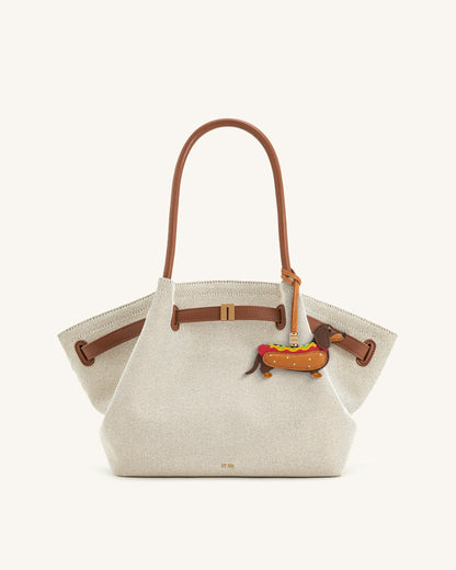 Hot Dog Dachshund Bag Charm - Brown Multi | JW PEI
