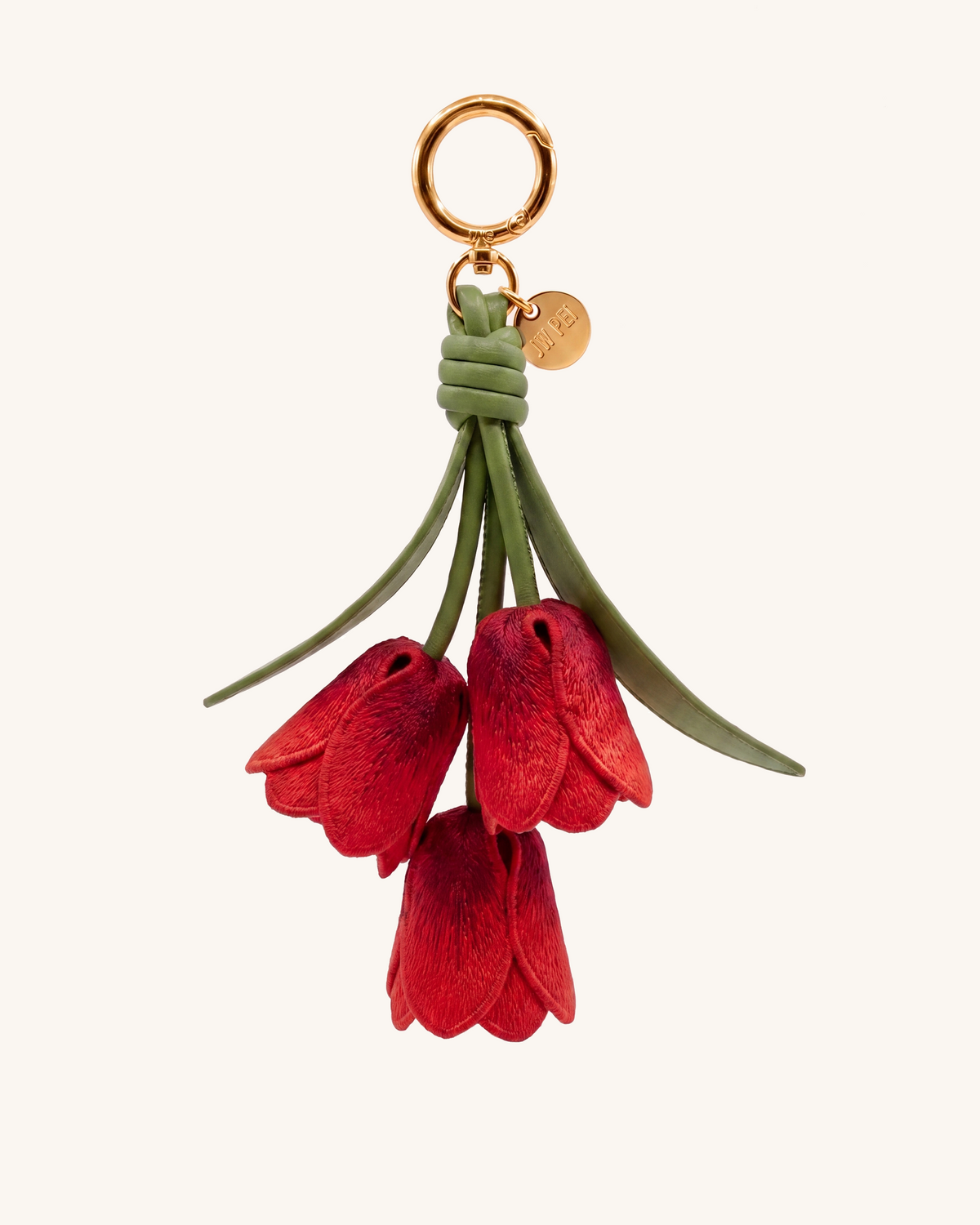3D Embroidered Tulip Bag Charm - Gradient Red | JW PEI