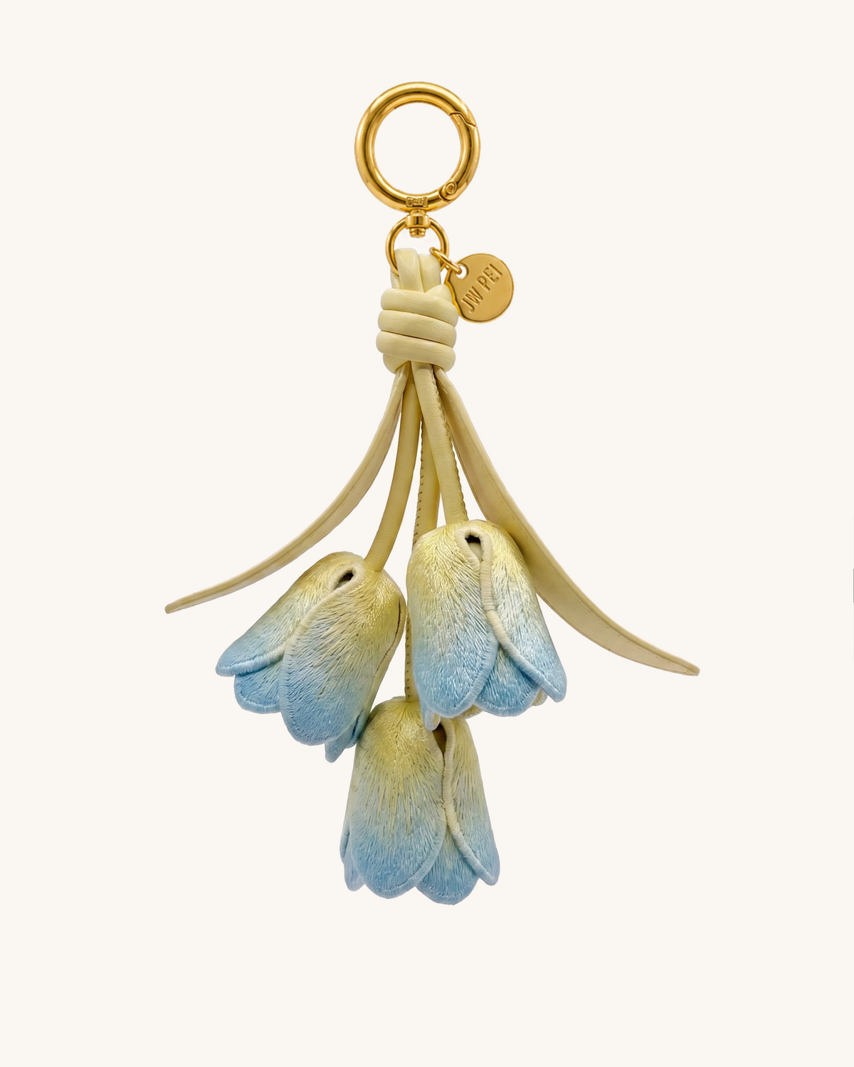 3D Embroidered Tulip Bag Charm - Light Gradient Yellow | JW PEI