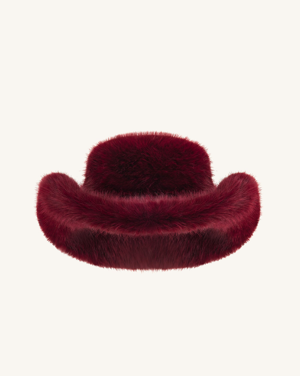 Elora Faux Fur Cowboy Hat - Burgundy | JW PEI