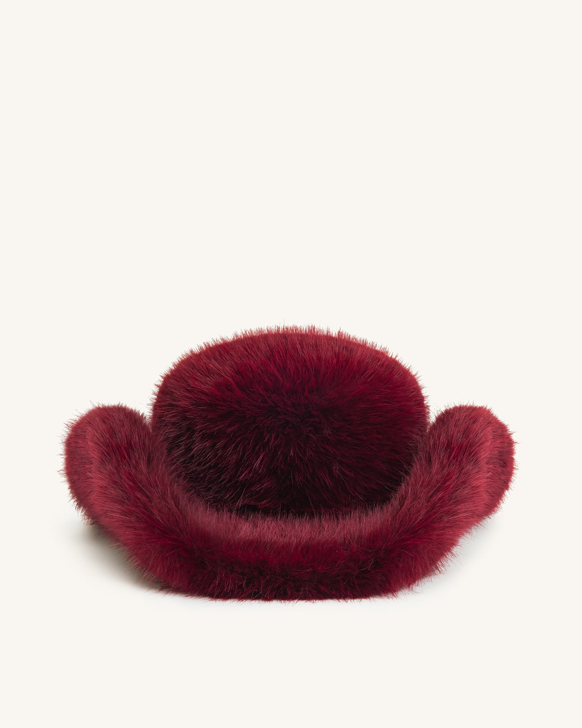 Elora Faux Fur Cowboy Hat - Burgundy | JW PEI