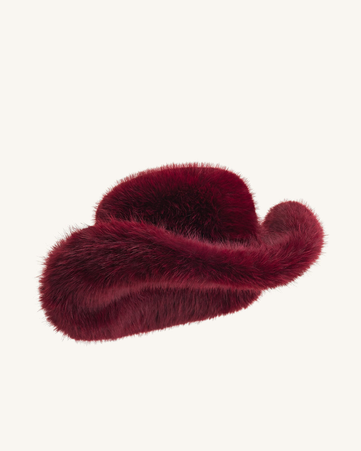 Elora Faux Fur Cowboy Hat - Burgundy | JW PEI